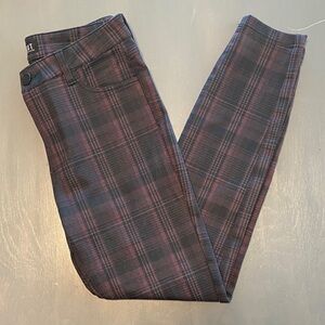 Kut from the Kloth Plum and Black Plaid Pants
